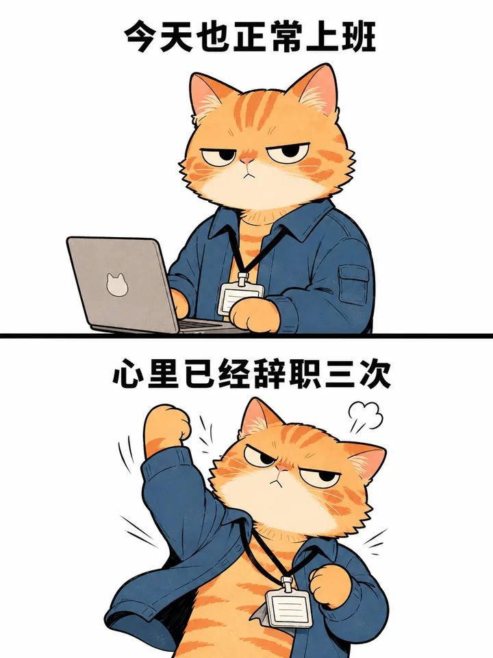 Office Cat · Minimal split-panel post